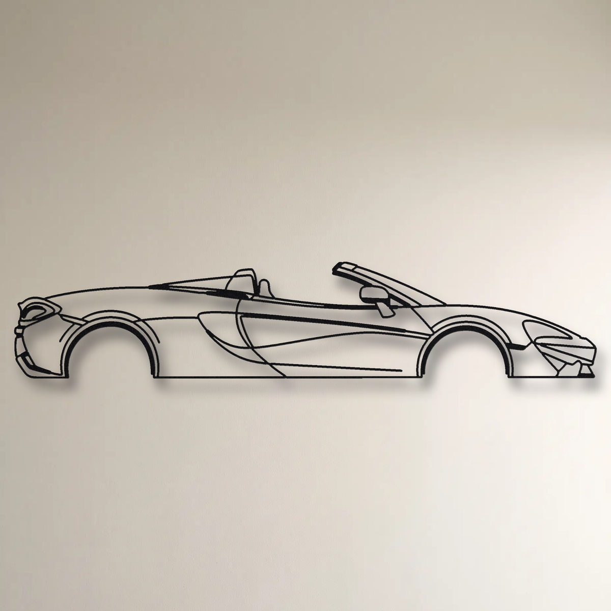 McLaren 570S Spider floating mount drop-shadow detail