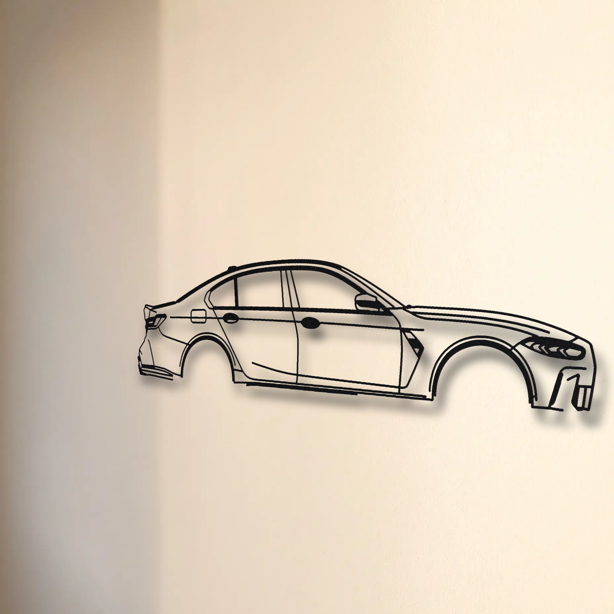 BMW M3 G80 floating mount drop-shadow detail