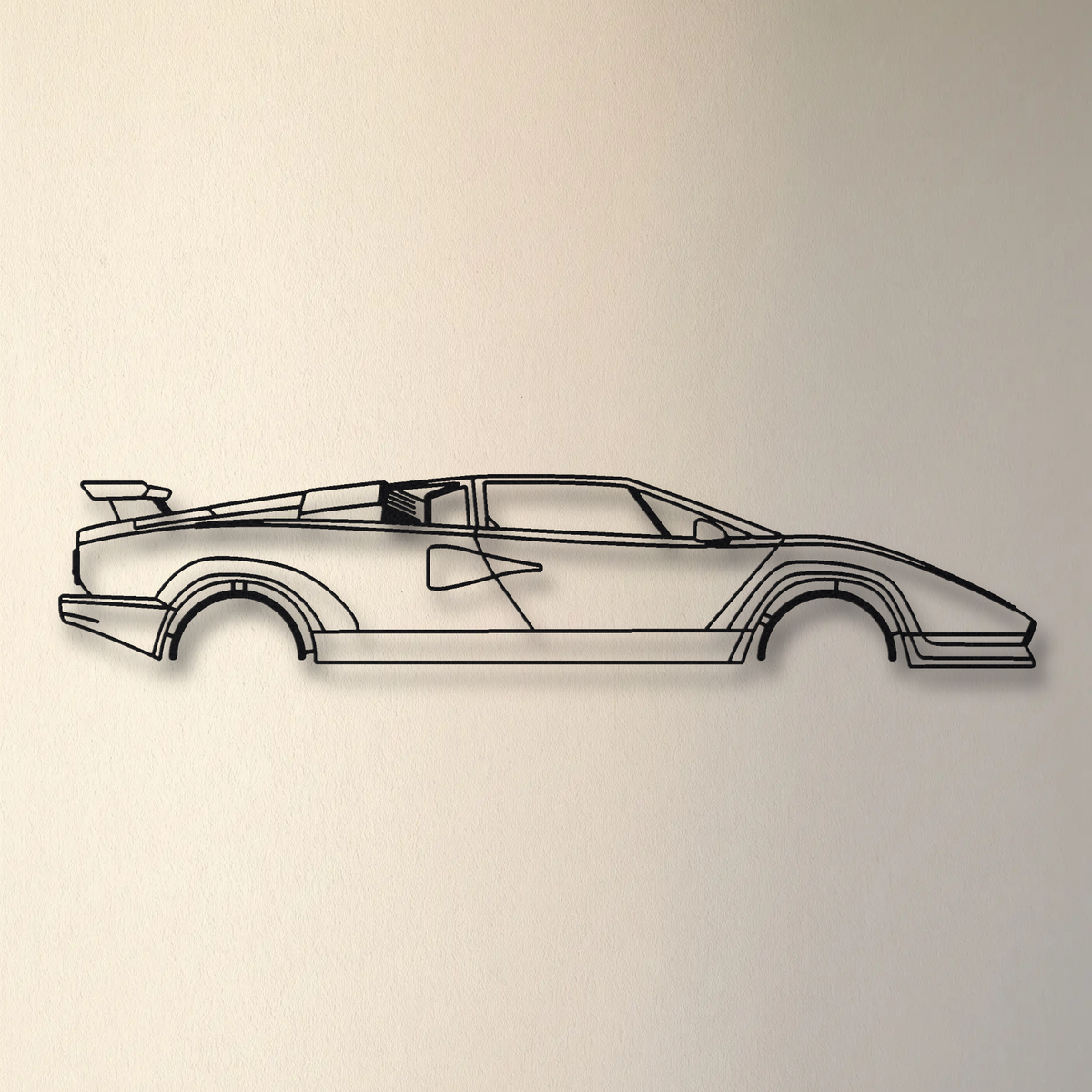 Lamborghini Countach 25th Anniversary floating mount drop-shadow detail
