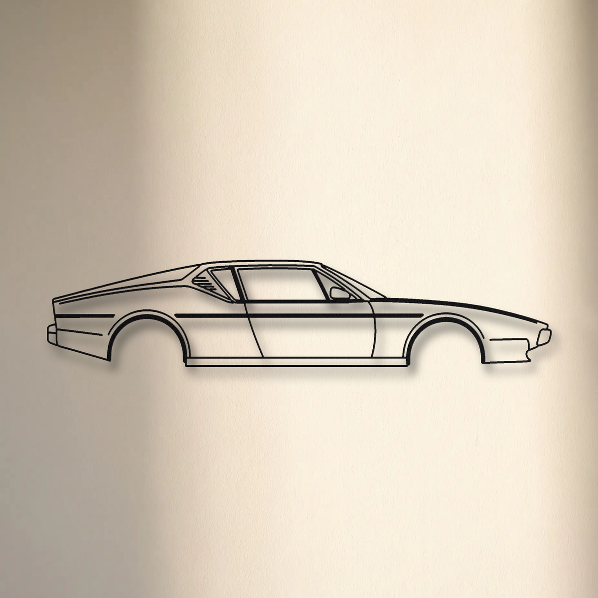 1990-1993 De Tomaso Pantera floating mount drop-shadow detail