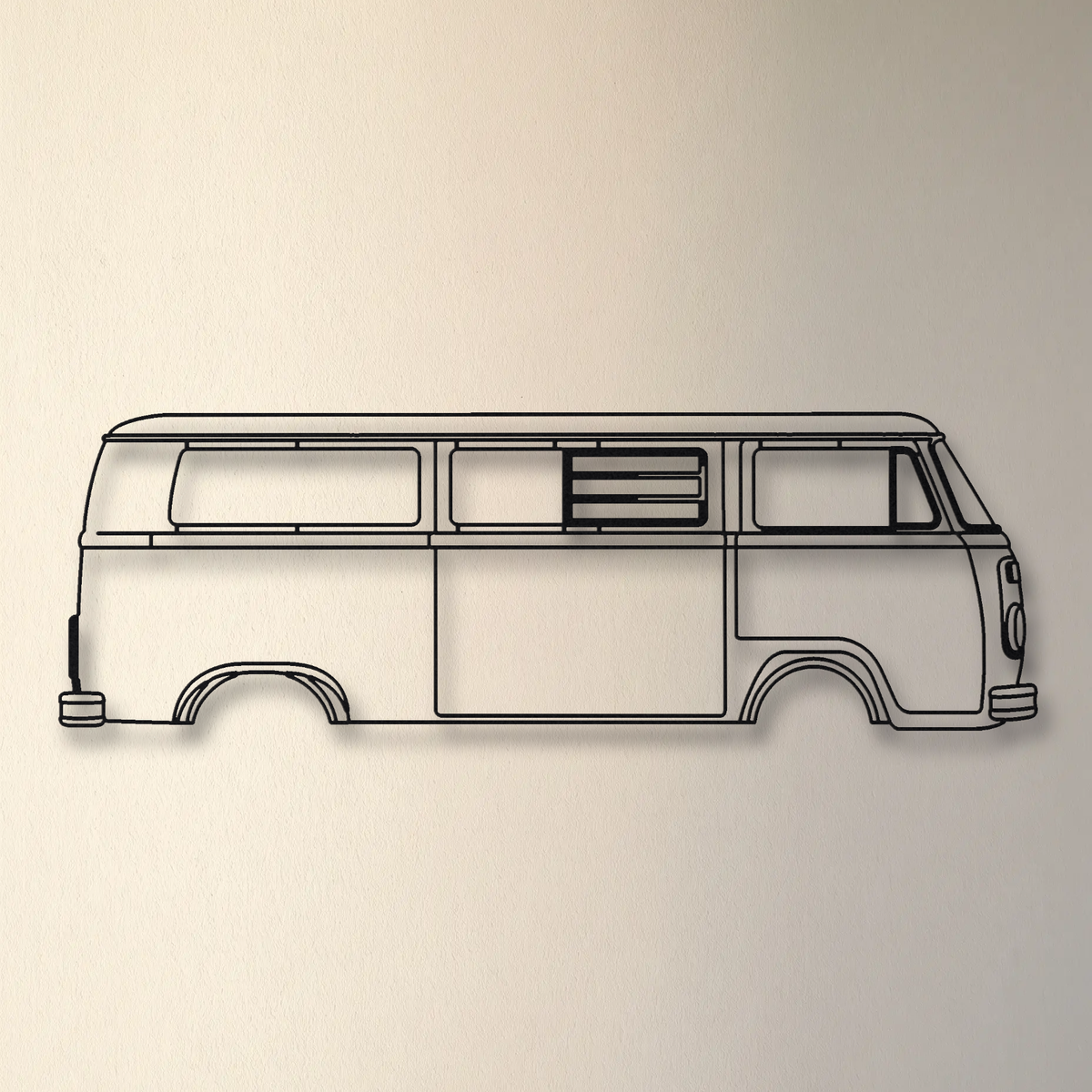 Volkswagen Type 2 Bus T2 floating mount drop-shadow detail