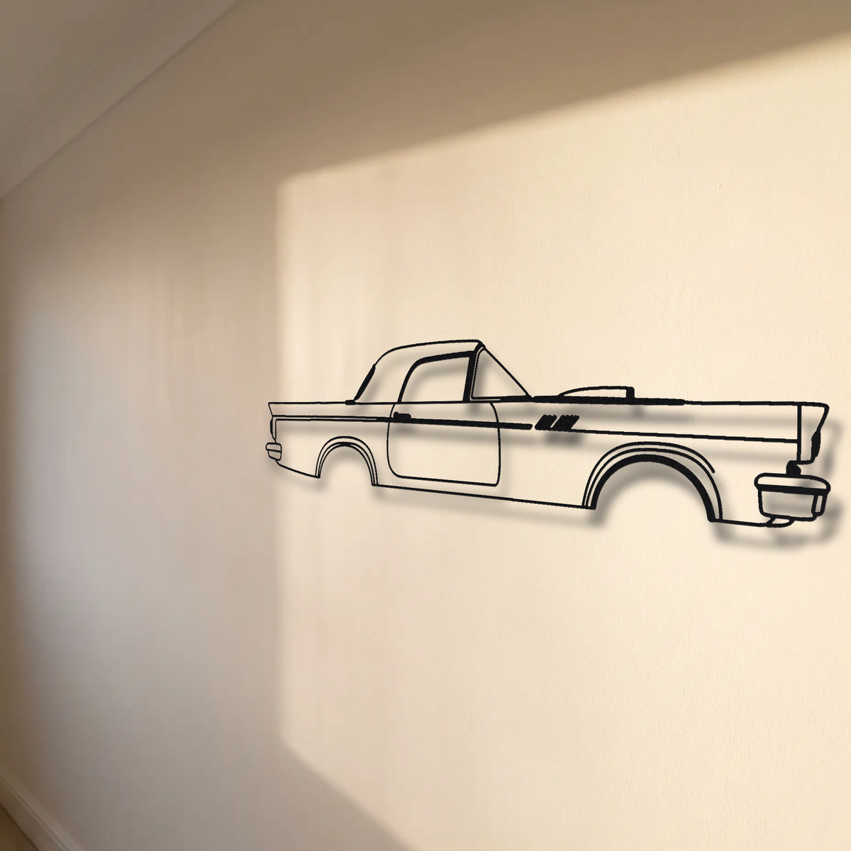 Ford Thunderbird Bullet Bird floating mount drop-shadow detail