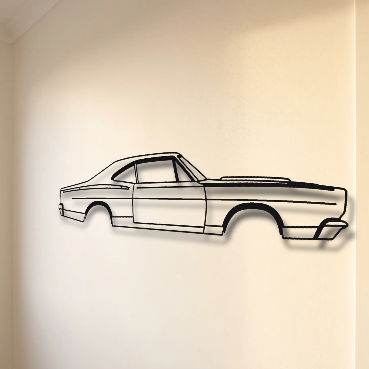 1968-1971 Dodge Super Bee floating mount drop-shadow detail