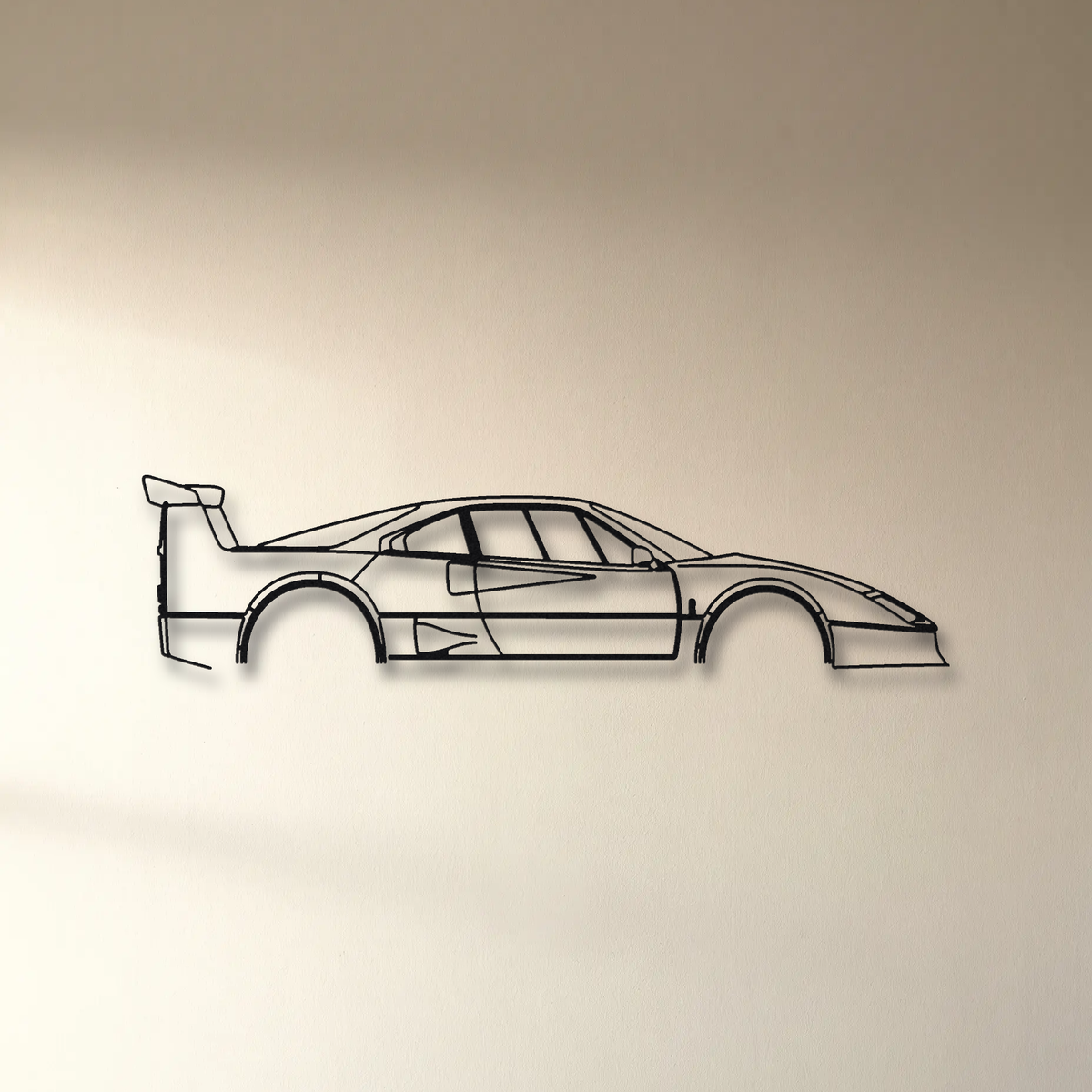 Ferrari F40 LM floating mount drop-shadow detail