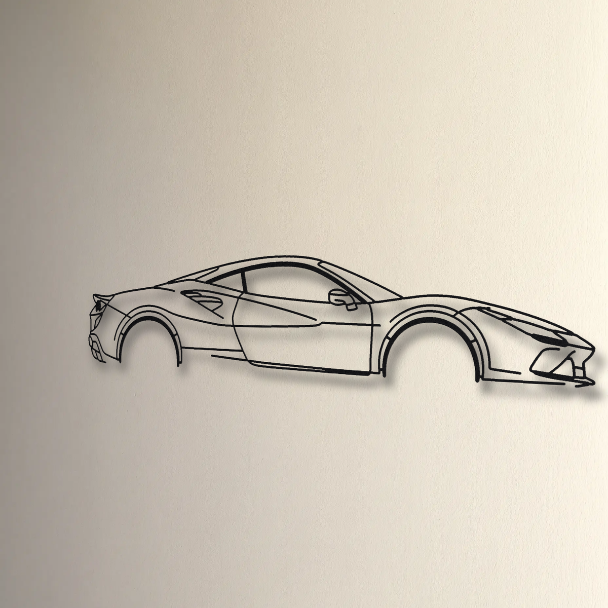 Ferrari F8 Tributo floating mount drop-shadow detail