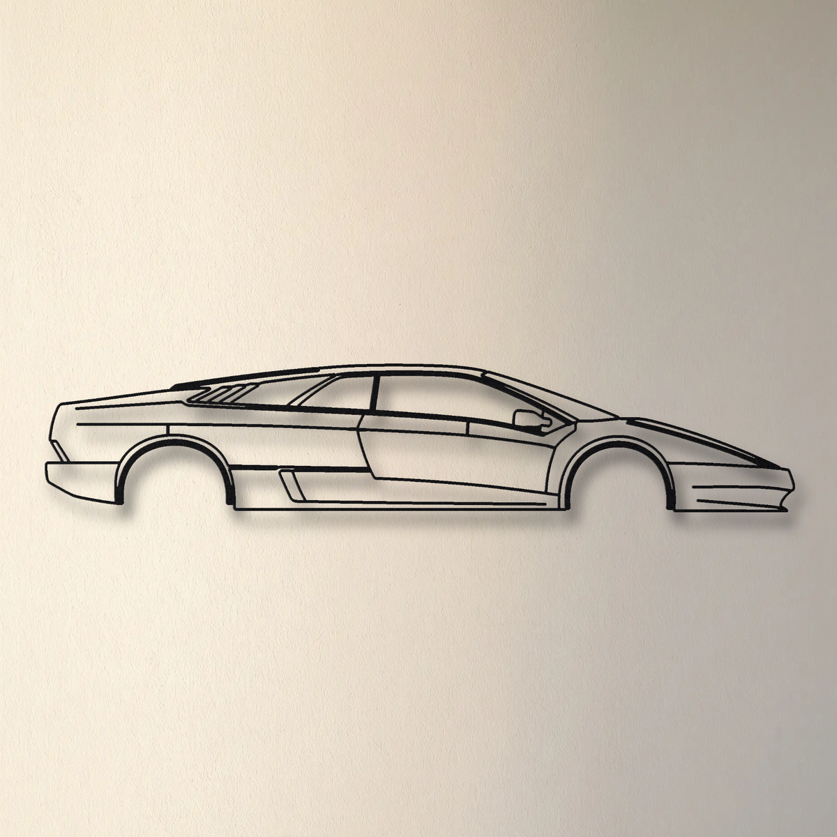 Lamborghini Diablo floating mount drop-shadow detail