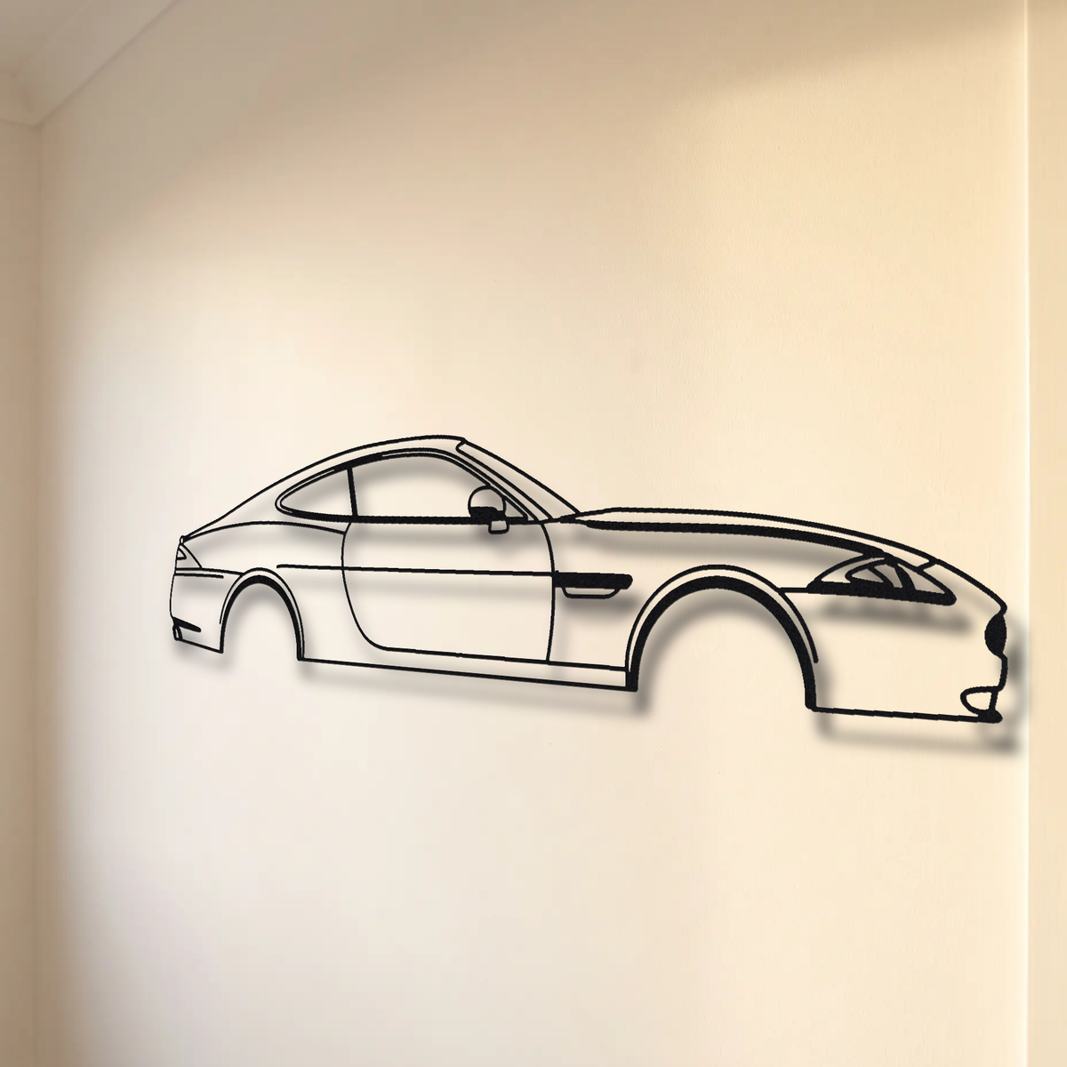Jaguar XKR X150 floating mount drop-shadow detail