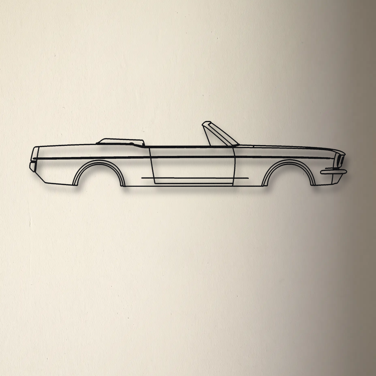1965-1966 Ford Mustang Convertible floating mount drop-shadow detail