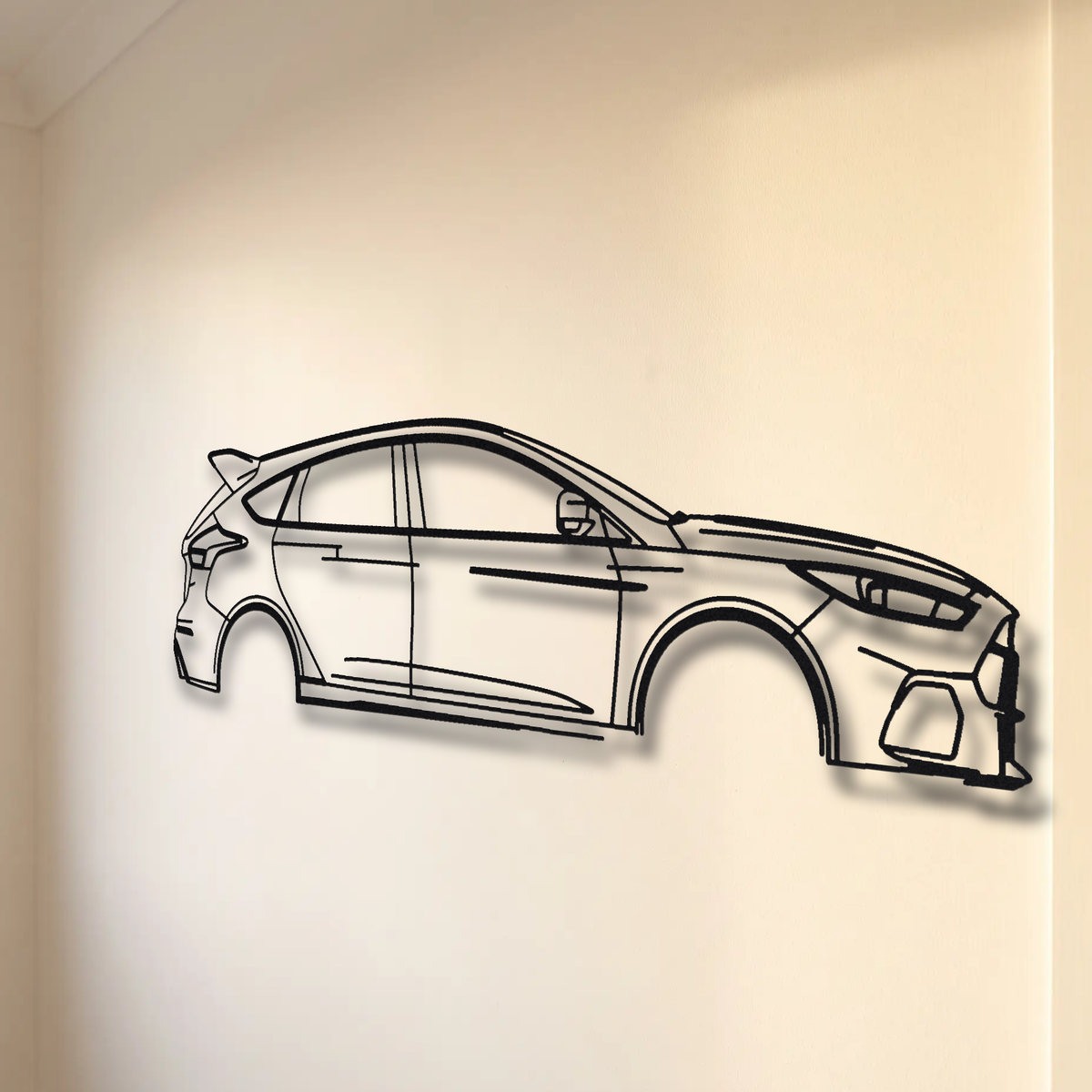 Ford Focus RS MK3 floating mount drop-shadow detail