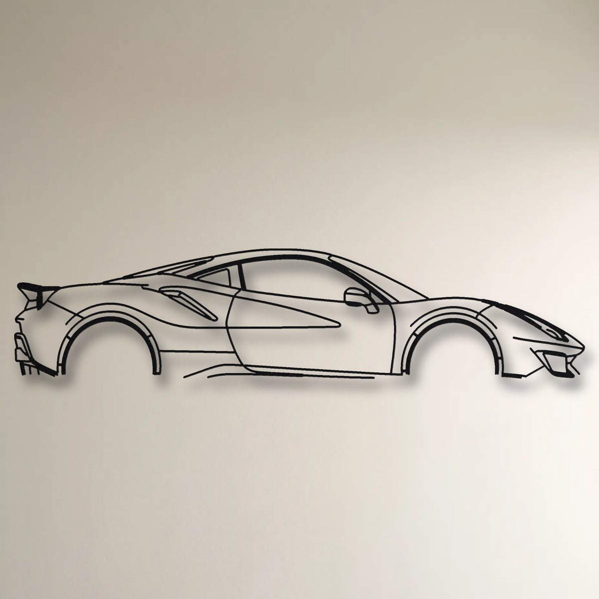 Ferrari 488 Pista floating mount drop-shadow detail