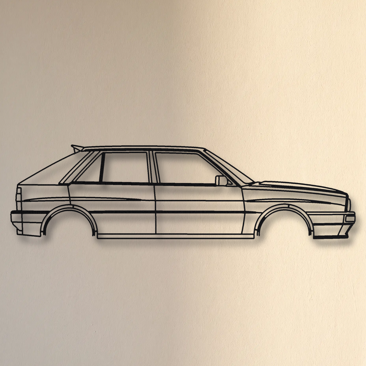 Lancia Delta HF Turbo floating mount drop-shadow detail