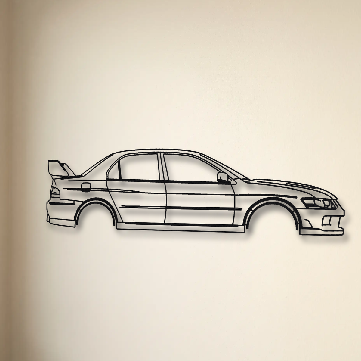 Mitsubishi Lancer Evolution VII CT9A floating mount drop-shadow detail