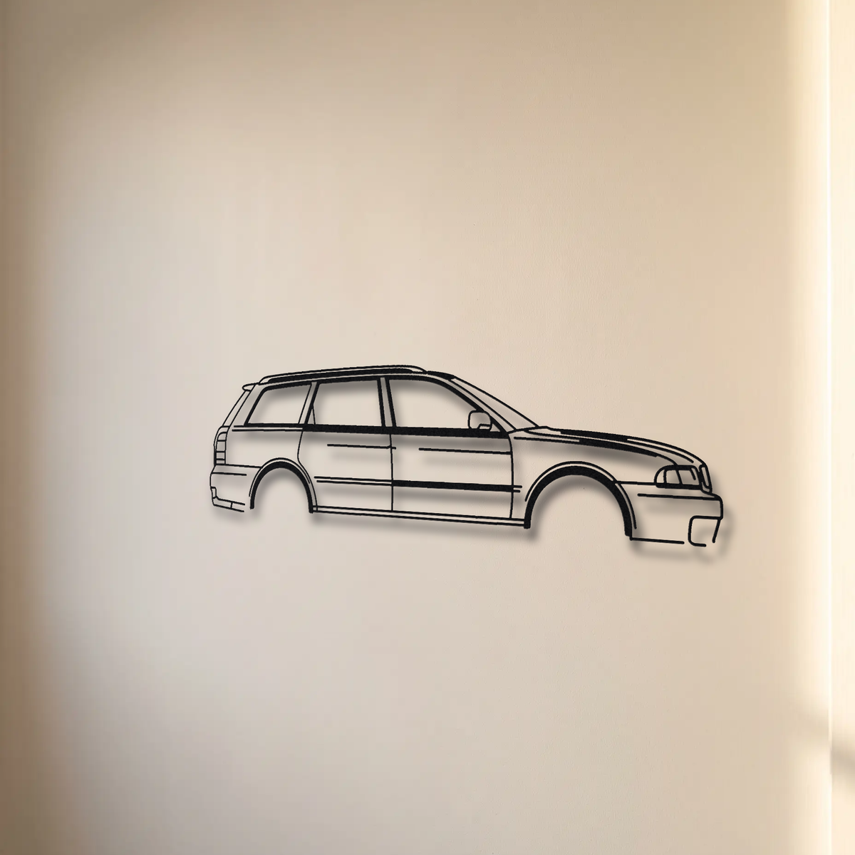 Audi RS4 Avant B5 floating mount drop-shadow detail