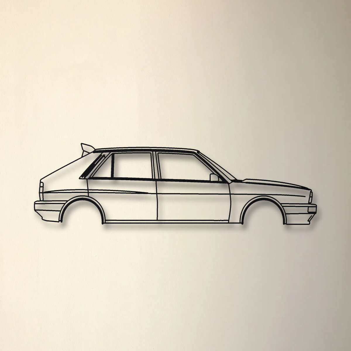 Lancia Delta HF Integrale Evoluzione I floating mount drop-shadow detail