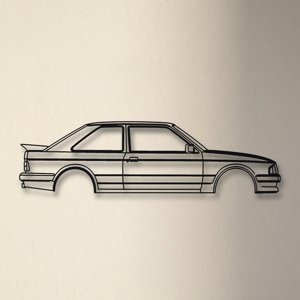 Ford Escort RS Turbo Series 1 floating mount drop-shadow detail