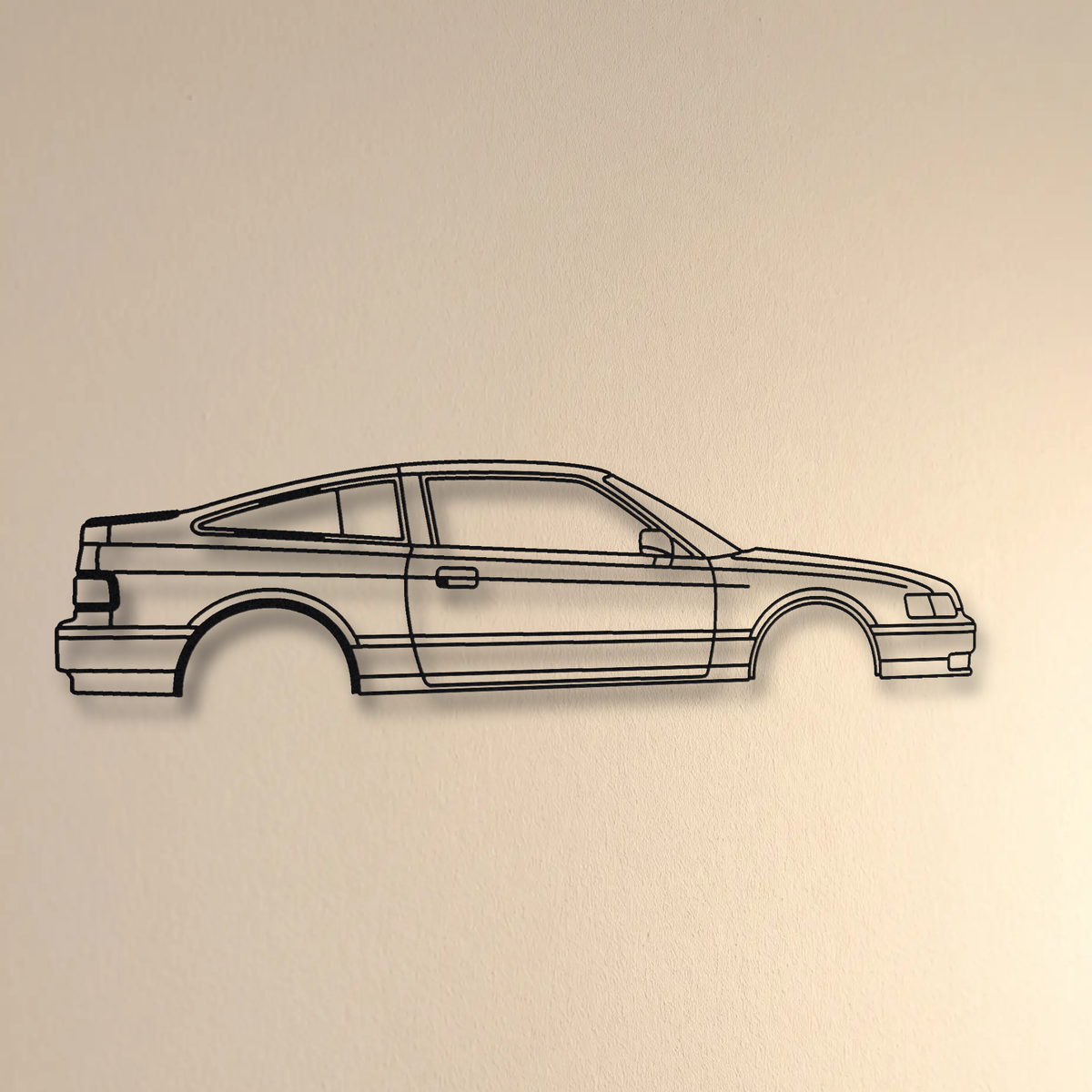 Honda CRX Si Gen 2 EF floating mount drop-shadow detail