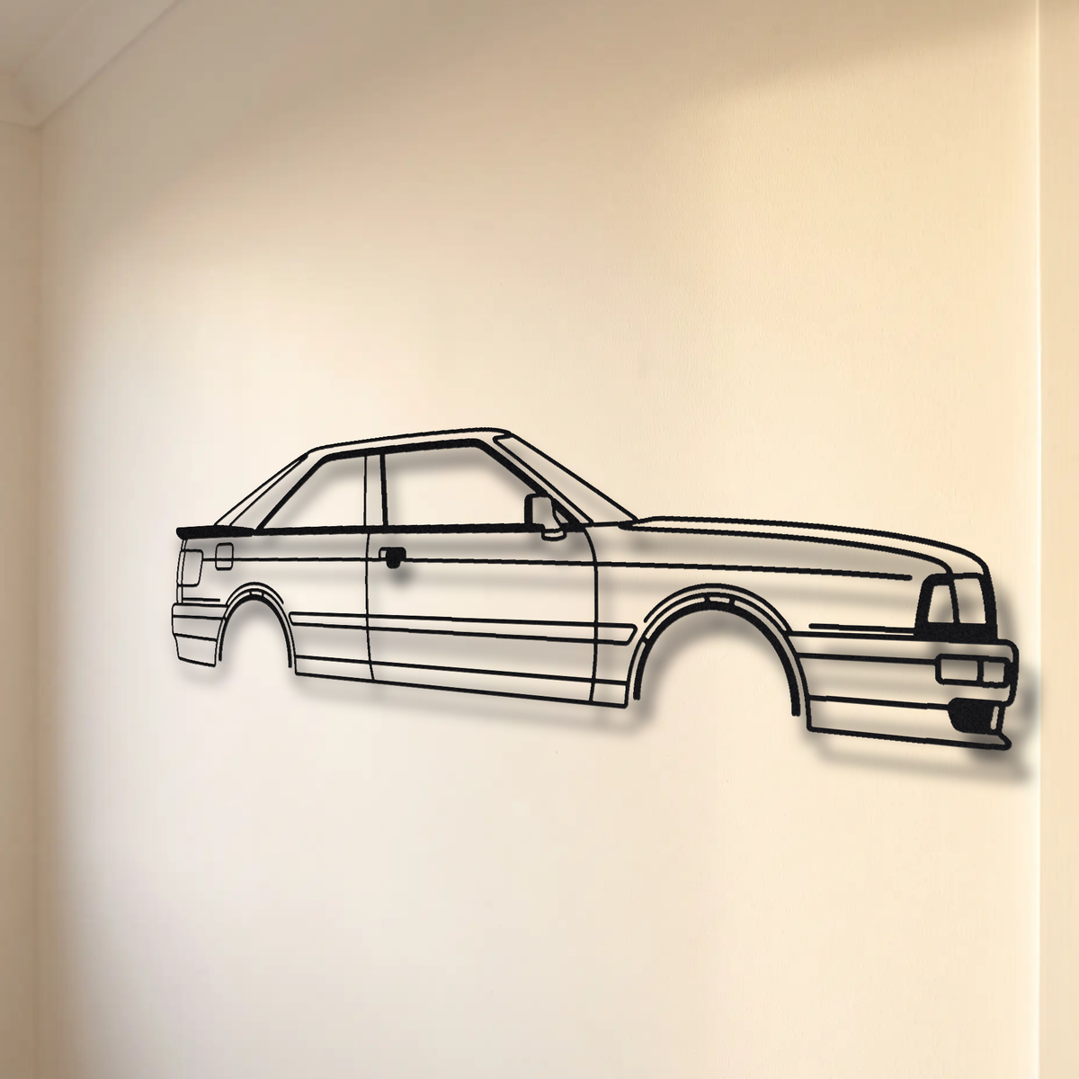 Audi S2 Coupe B3/B4 floating mount drop-shadow detail