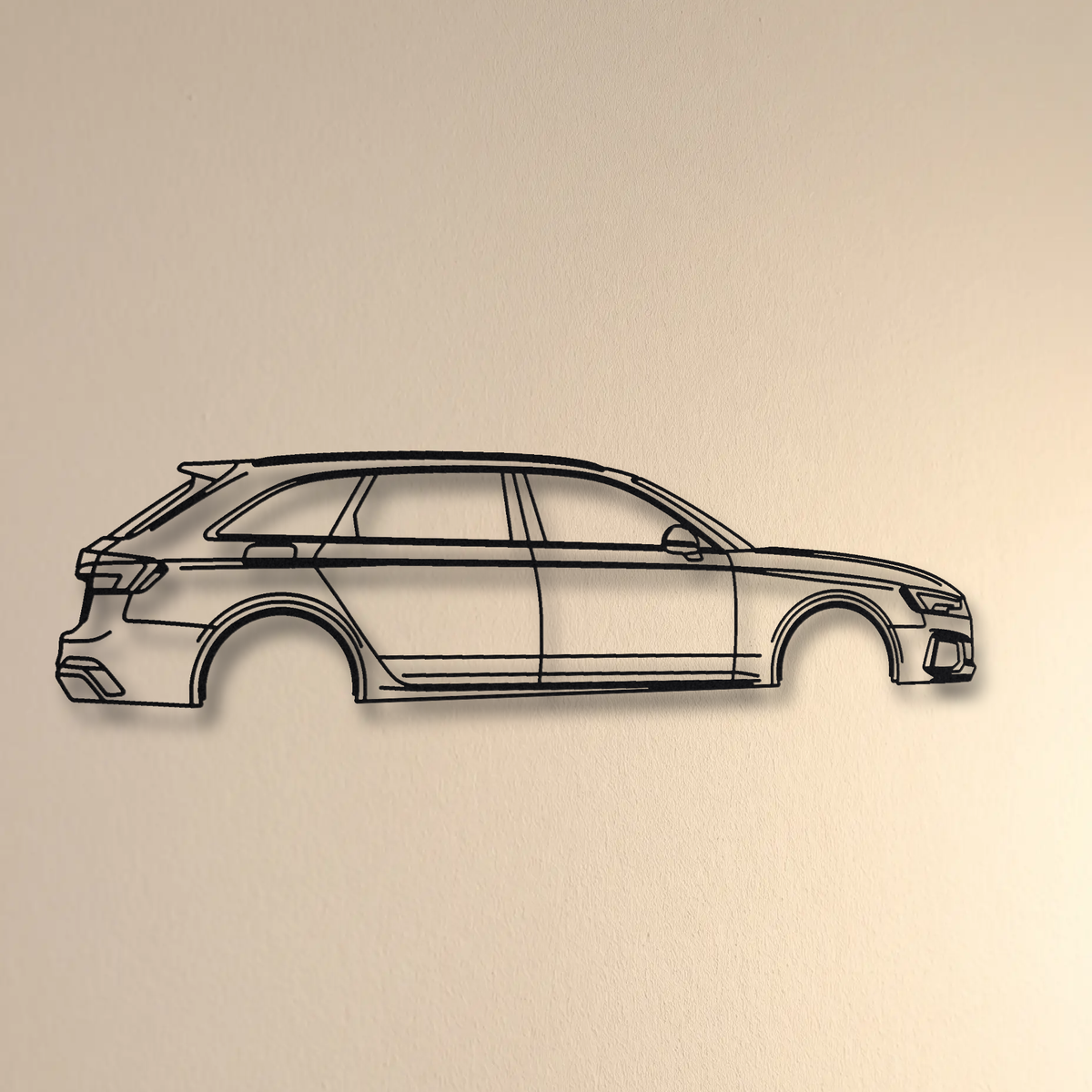 Audi RS4 Avant B9 floating mount drop-shadow detail