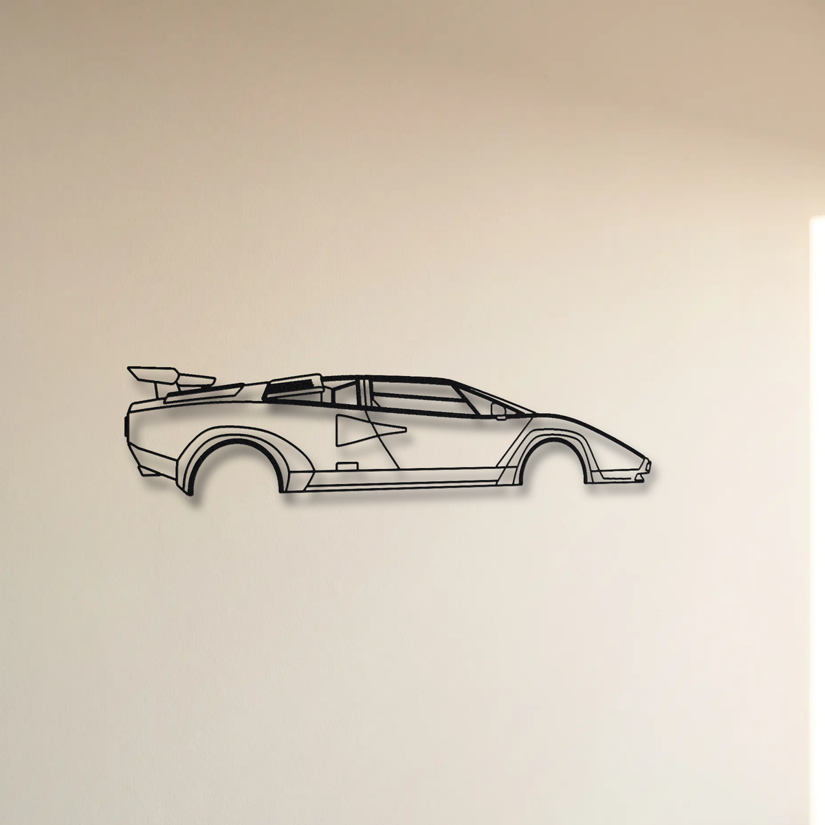 Lamborghini Countach 5000 QV floating mount drop-shadow detail