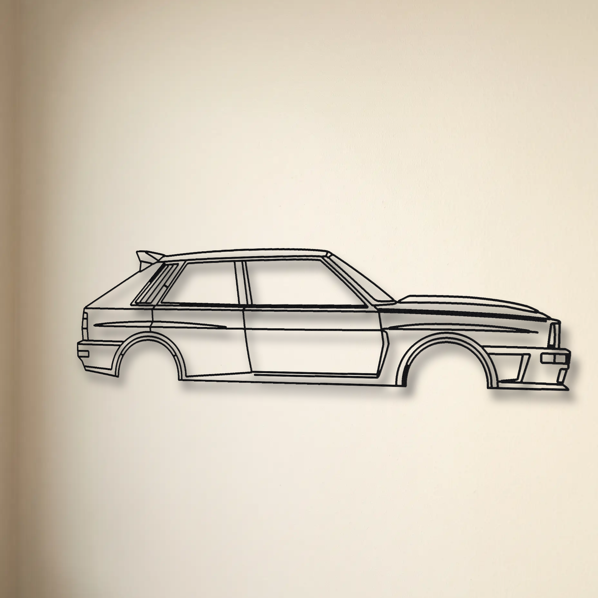 Automobili Amos Lancia Delta Futurista floating mount drop-shadow detail