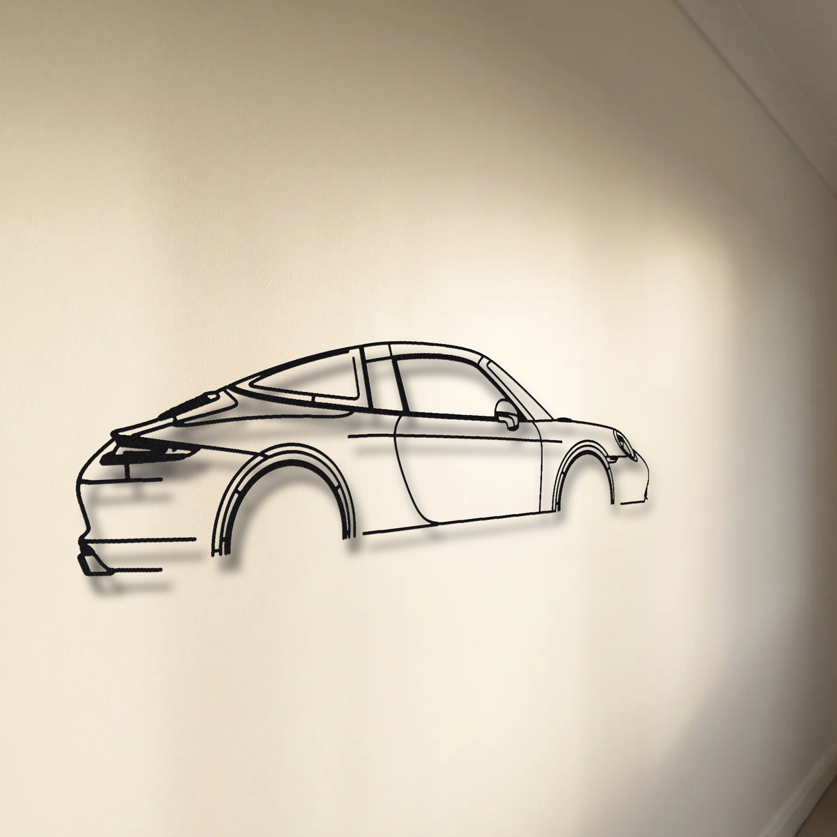 Porsche 911 Targa 991 floating mount drop-shadow detail