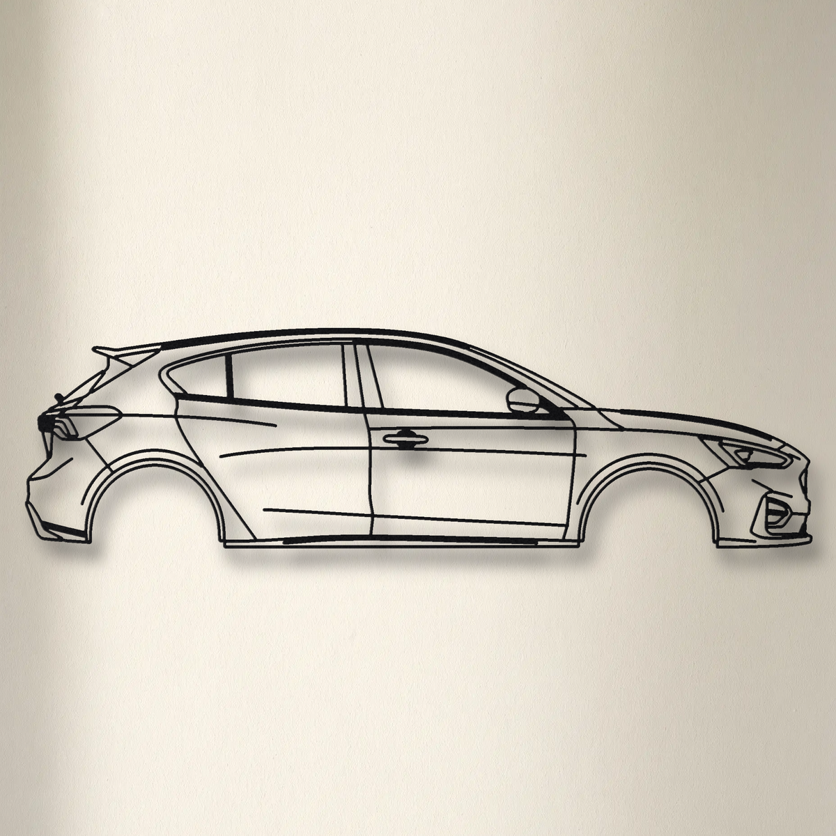 Ford Focus ST MK4 floating mount drop-shadow detail