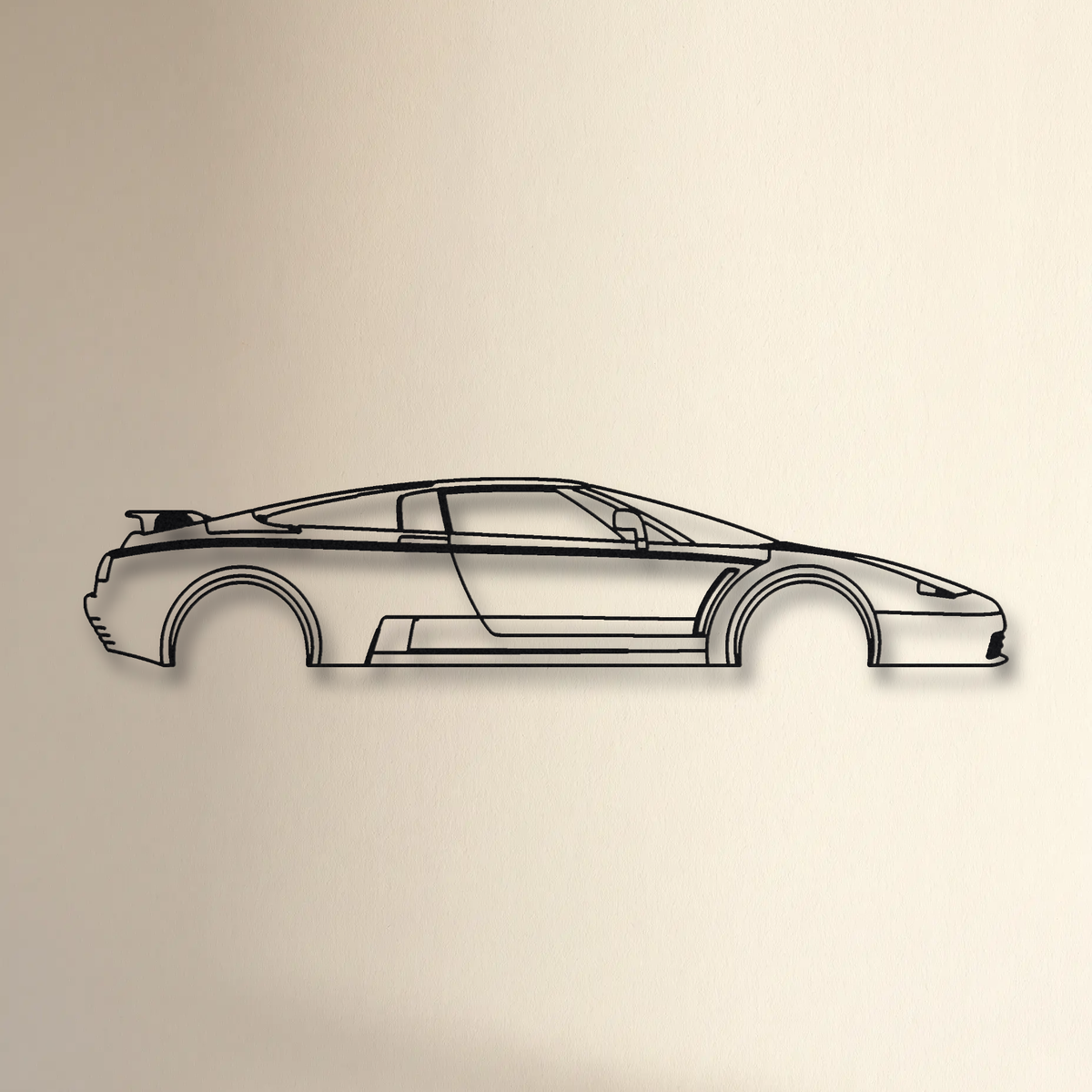 Bugatti EB110 GT floating mount drop-shadow detail