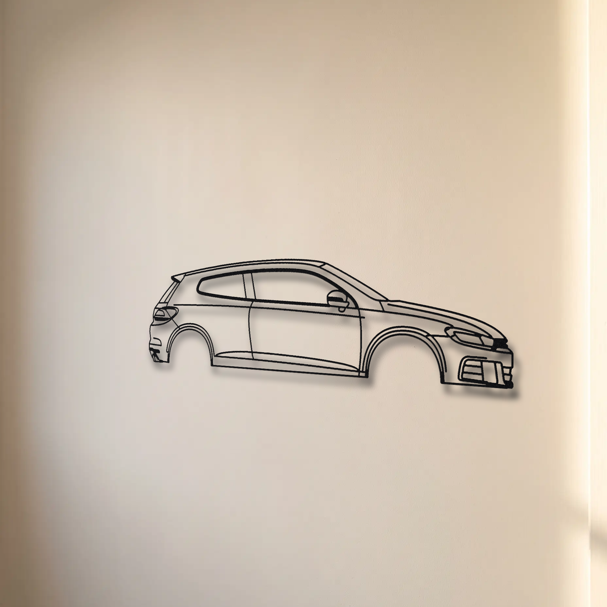 Volkswagen Scirocco R MK3 floating mount drop-shadow detail