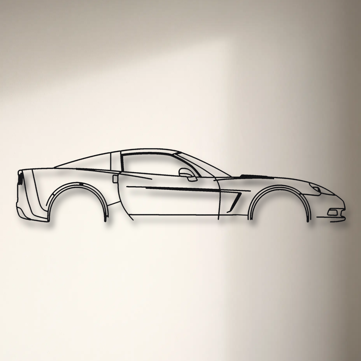 Chevrolet Corvette C6 floating mount drop-shadow detail