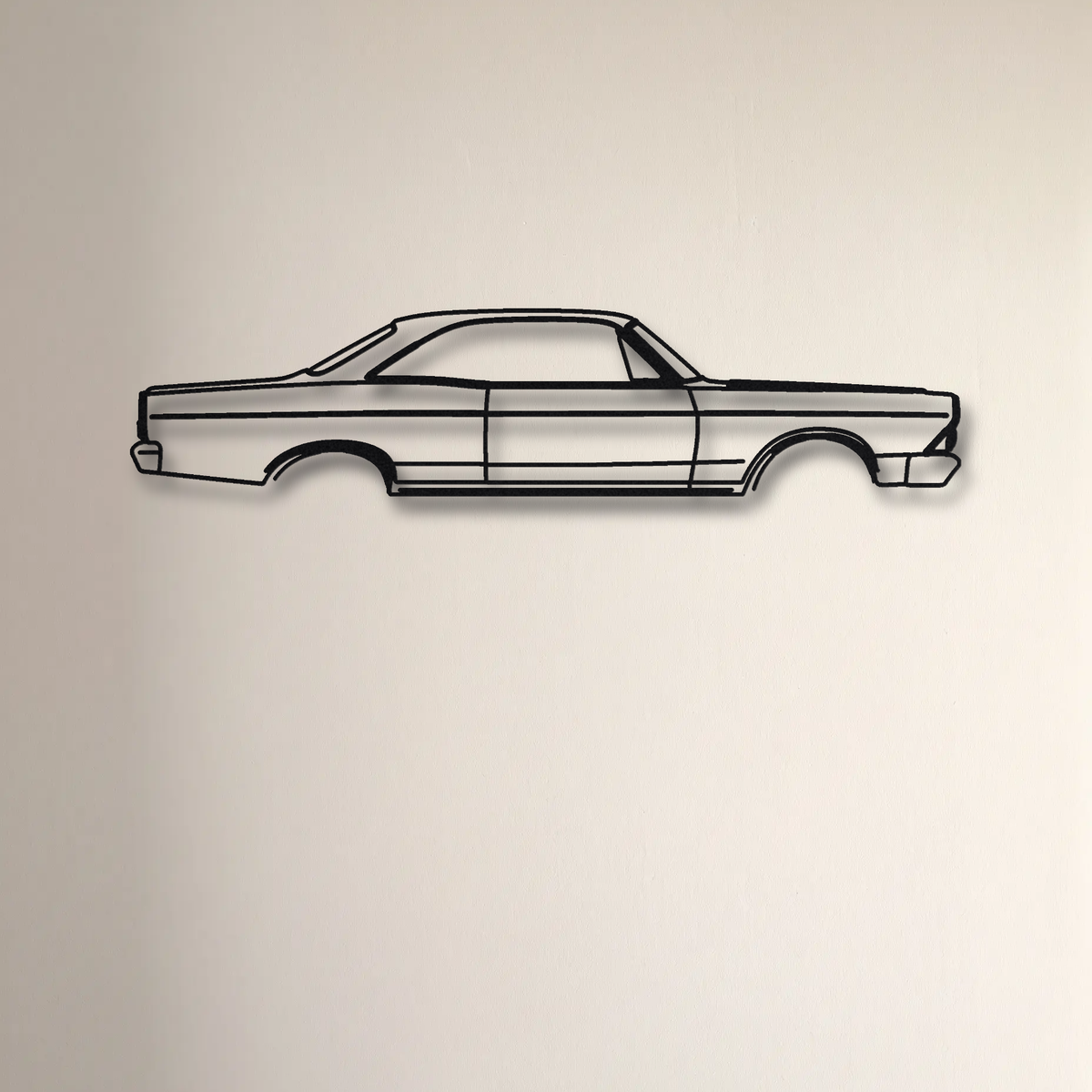 1966 Ford Fairlane floating mount drop-shadow detail
