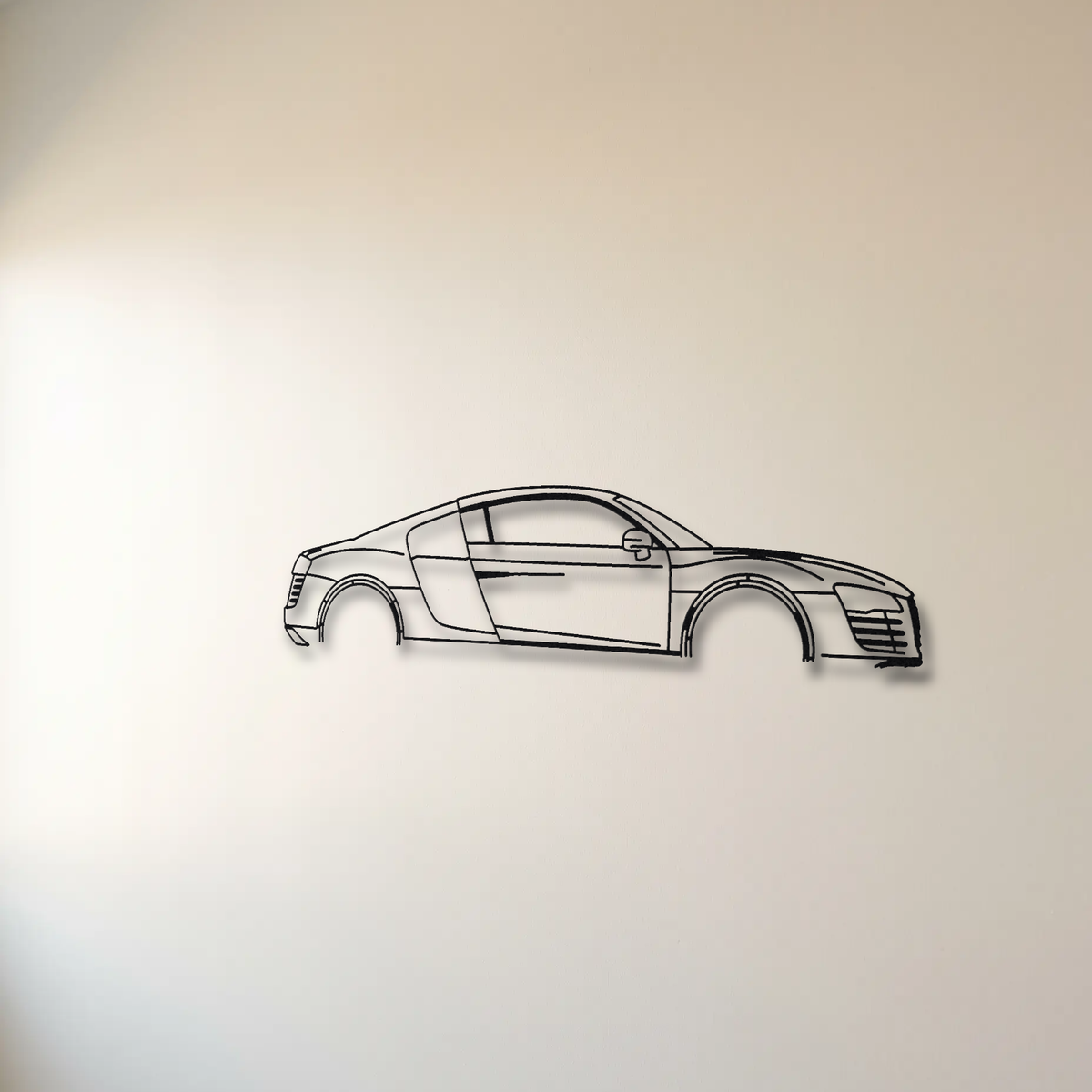 Audi R8 V8 Gen 1 Type 42 floating mount drop-shadow detail