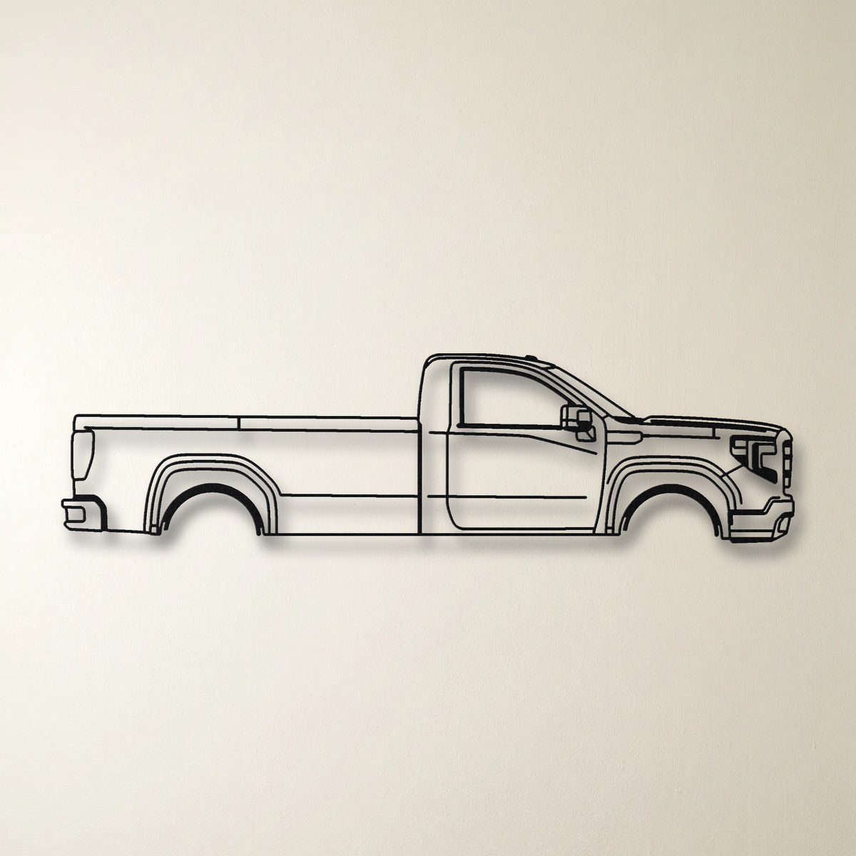 GMC Sierra T1XX floating mount drop-shadow detail