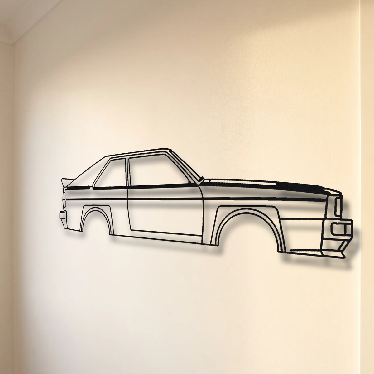 Audi Quattro Ur-Quattro floating mount drop-shadow detail