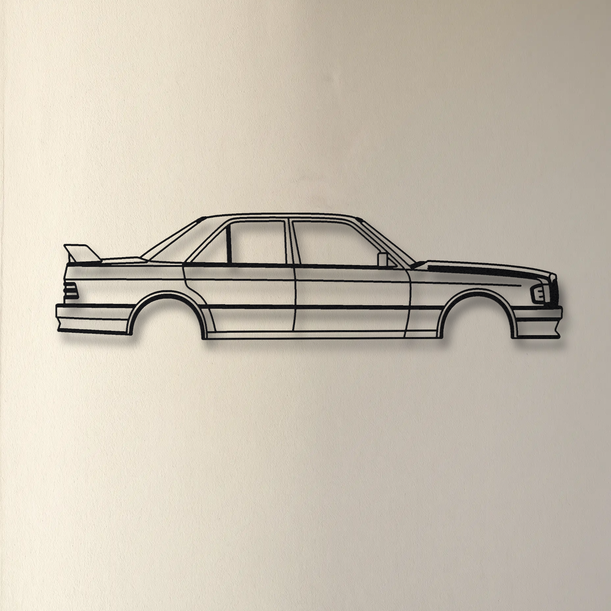 Mercedes-Benz 190E 2.5-16 floating mount drop-shadow detail