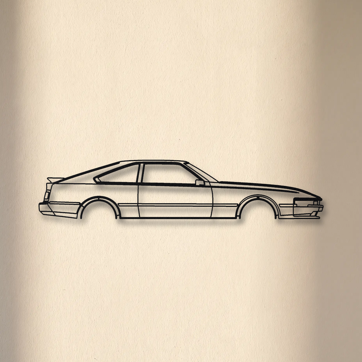 Toyota Celica Supra A60 floating mount drop-shadow detail