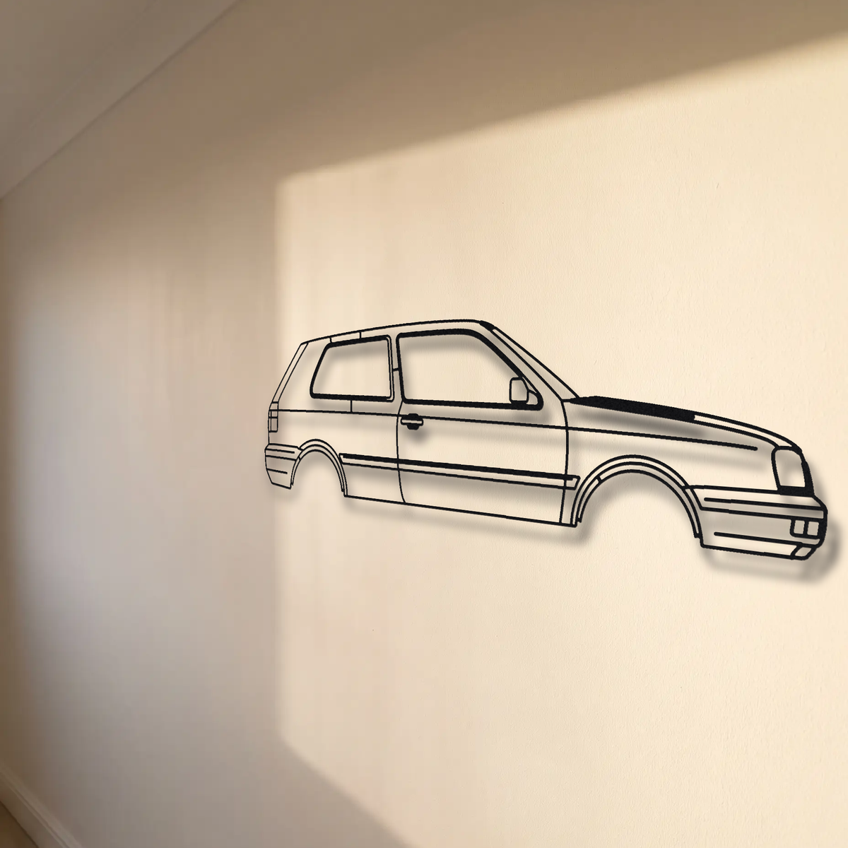 Volkswagen Golf VR6 MK3 floating mount drop-shadow detail