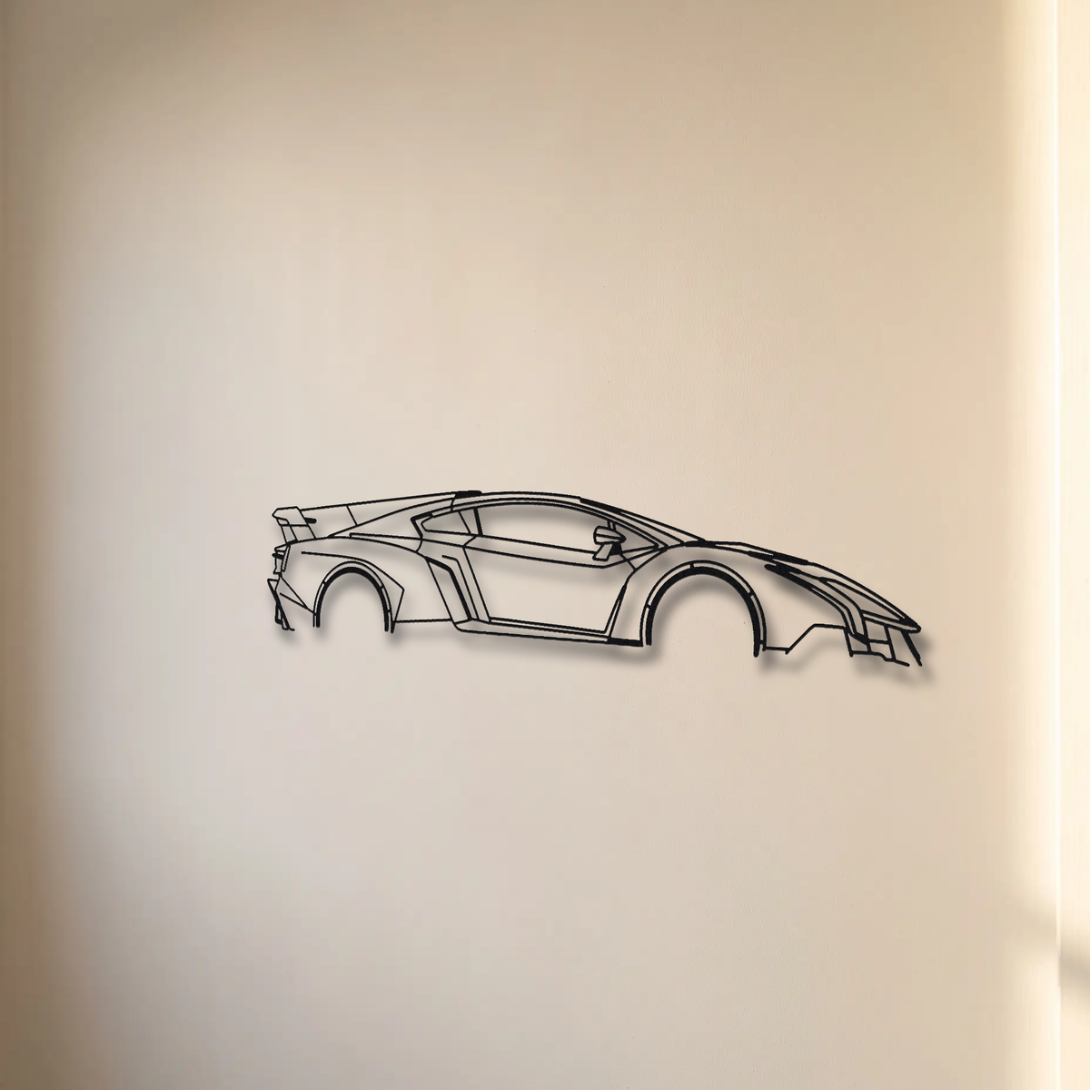 Lamborghini Veneno floating mount drop-shadow detail