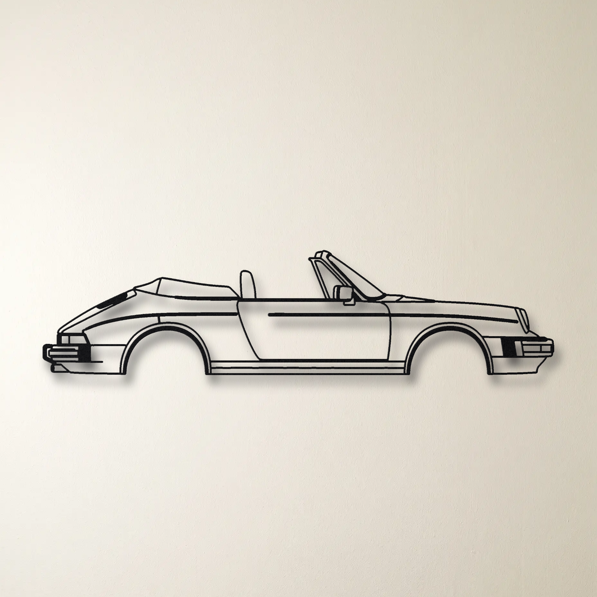 Porsche 911 Carrera 3.2 Cabriolet floating mount drop-shadow detail