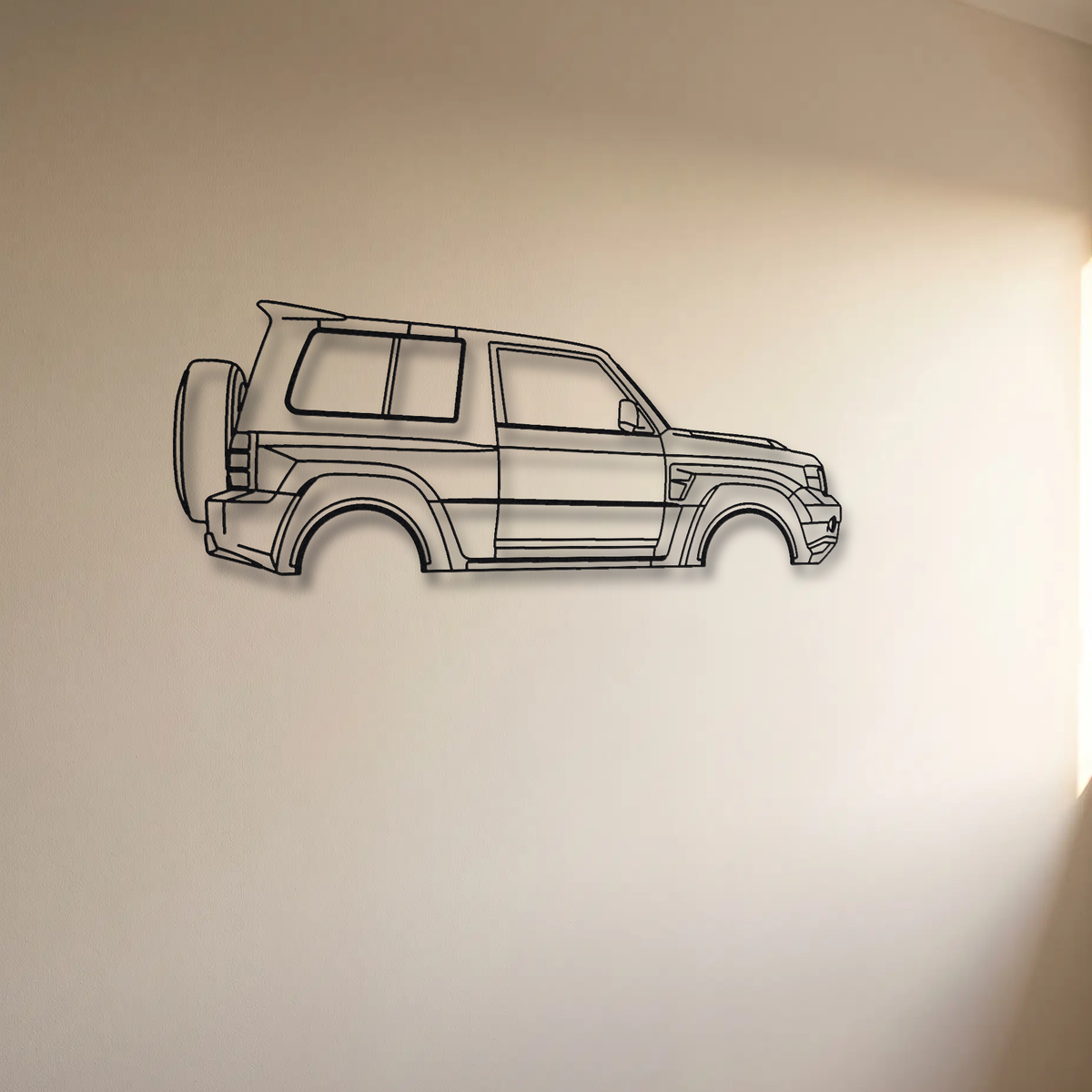 Mitsubishi Pajero Evolution floating mount drop-shadow detail