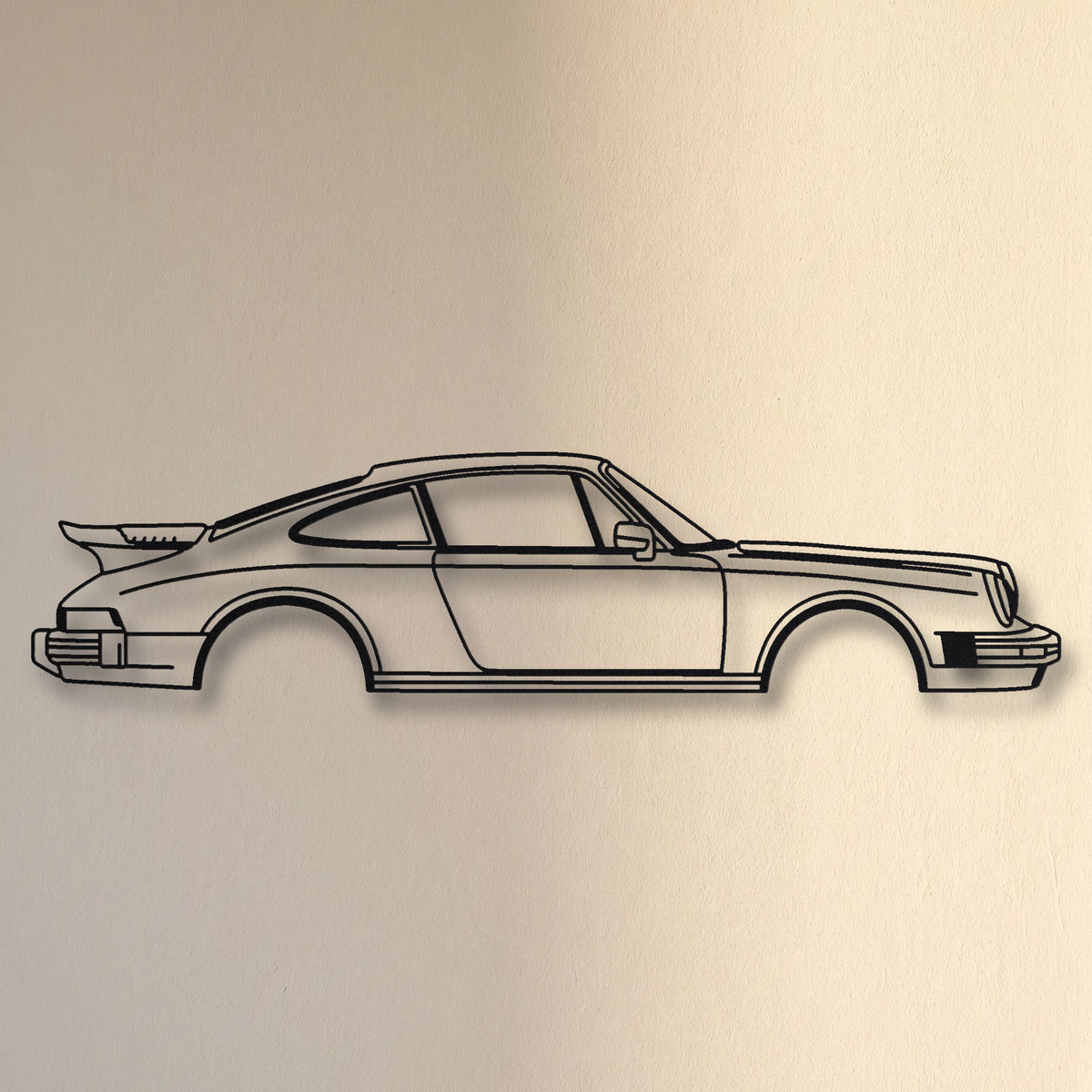 Porsche 930 Turbo Flachbau floating mount drop-shadow detail