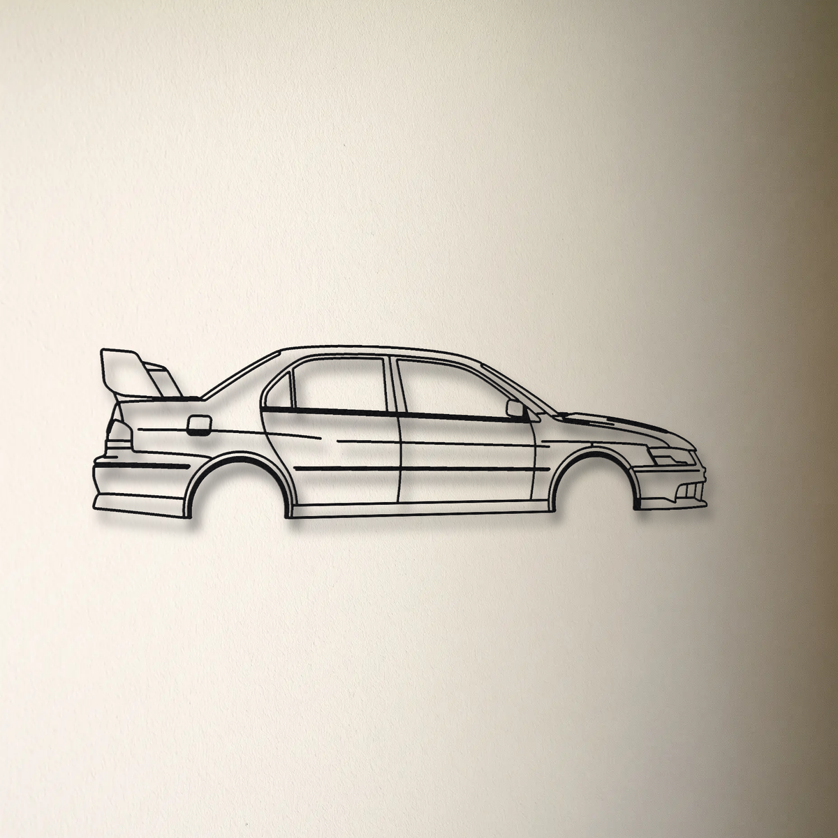 Mitsubishi Lancer Evolution VIII CT9A floating mount drop-shadow detail