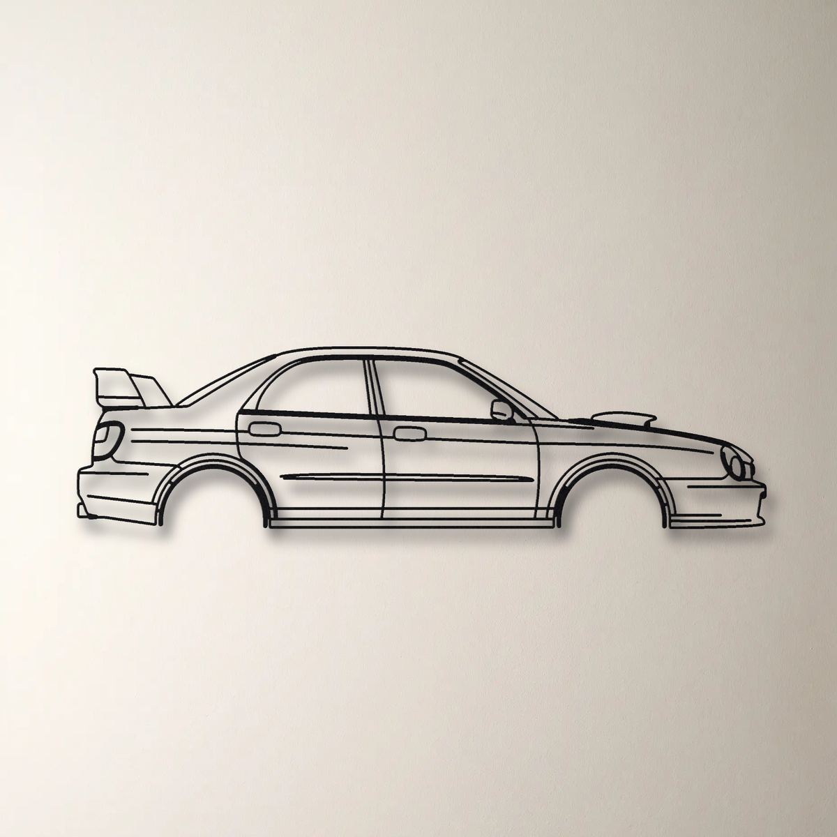 Subaru Impreza WRX STI Bug-eye GDB floating mount drop-shadow detail