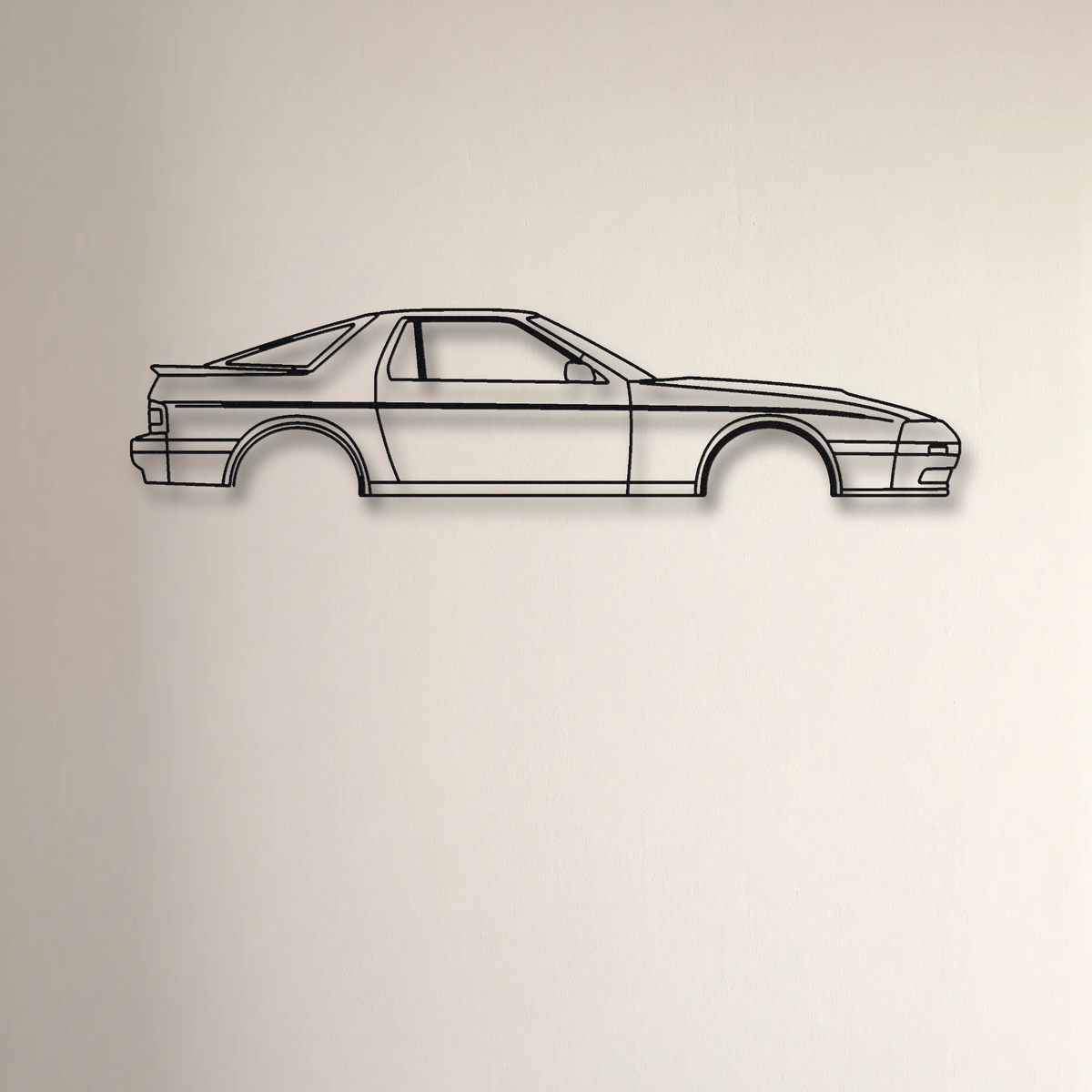 Mazda RX-7 FC floating mount drop-shadow detail