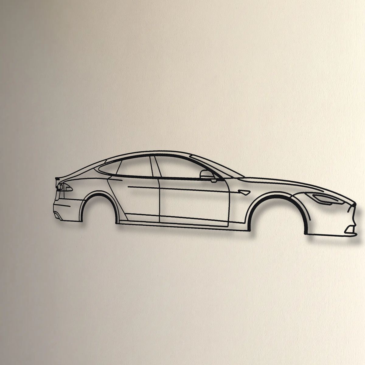 Tesla Model S Plaid floating mount drop-shadow detail