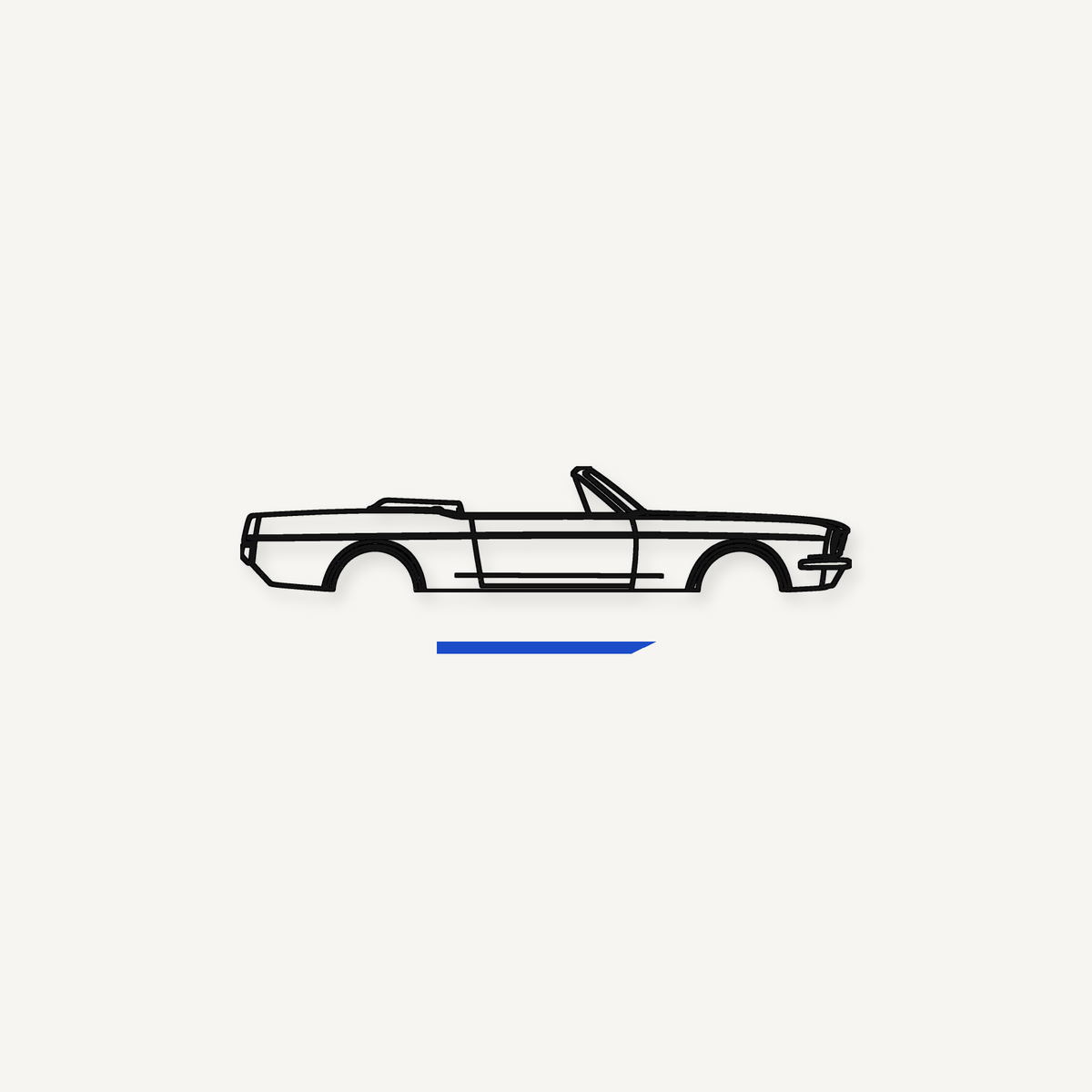 1960s classic car metal wall art collection — laser-cut steel silhouette