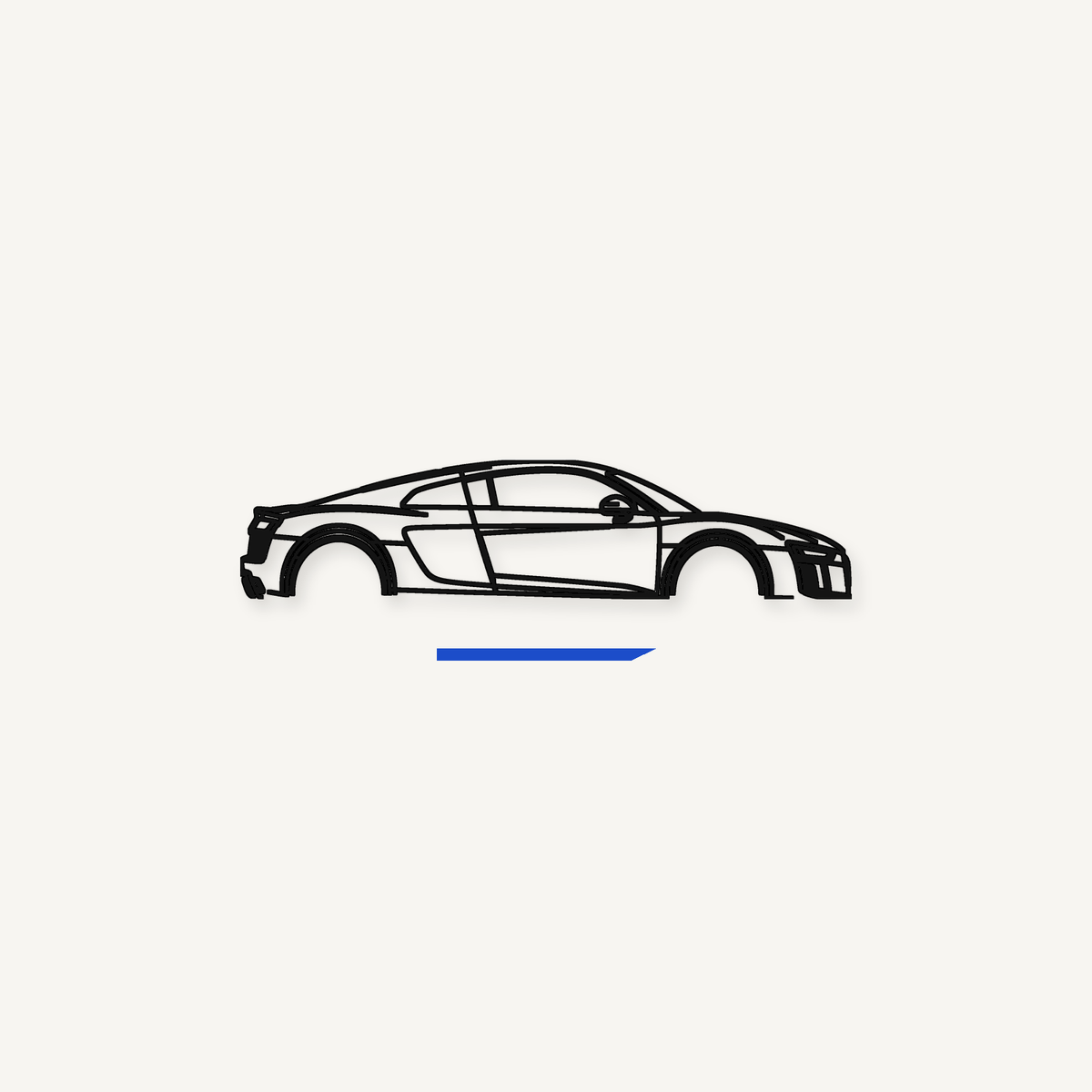 European car metal wall art collection — laser-cut steel silhouette