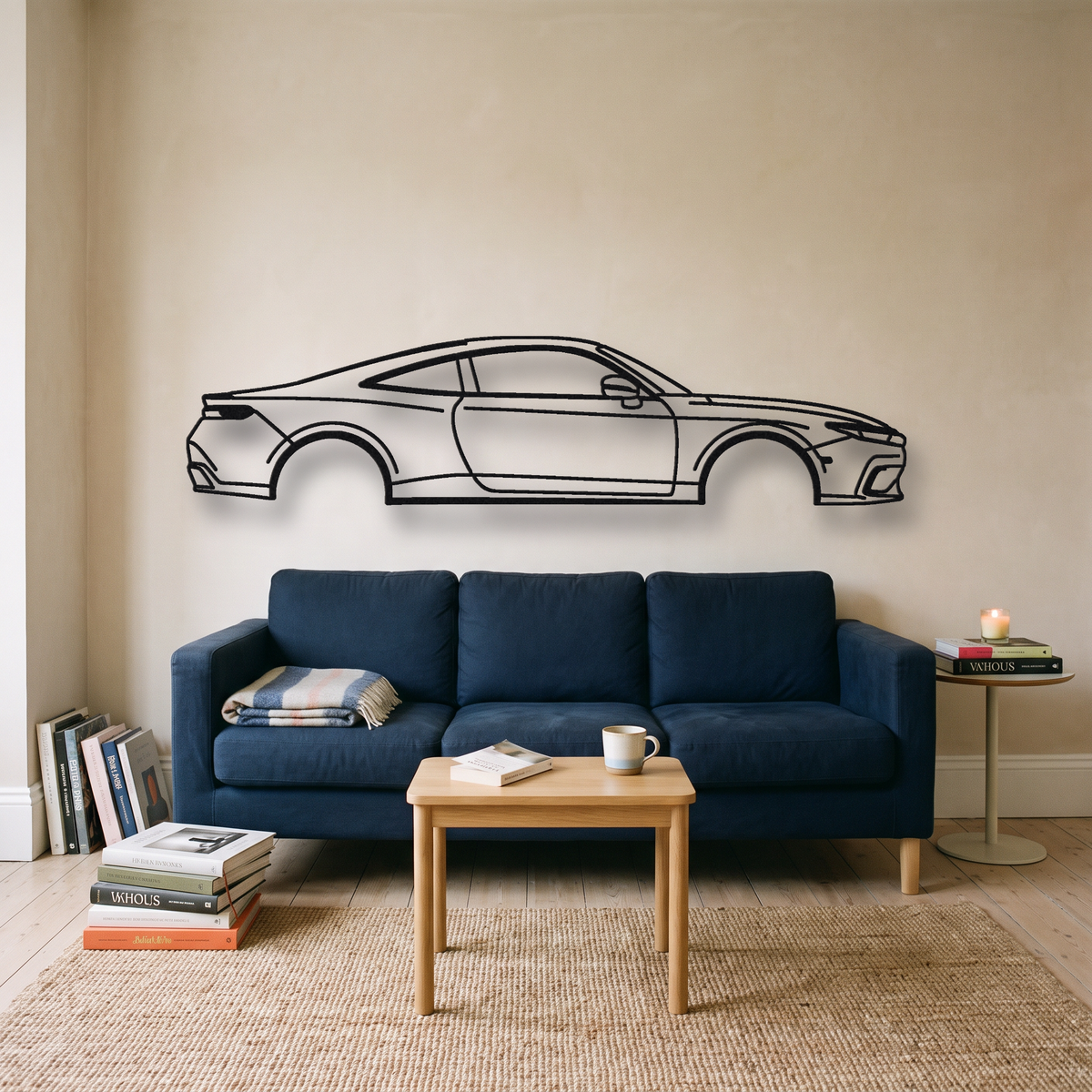 2026- Honda Prelude 2026 Hybrid metal wall art silhouette, front view on wall