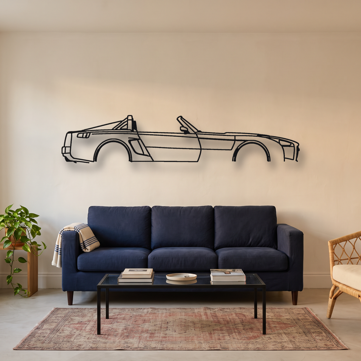 2020- Donkervoort D8 GTO-JD70 / F22 metal wall art silhouette, front view on wall