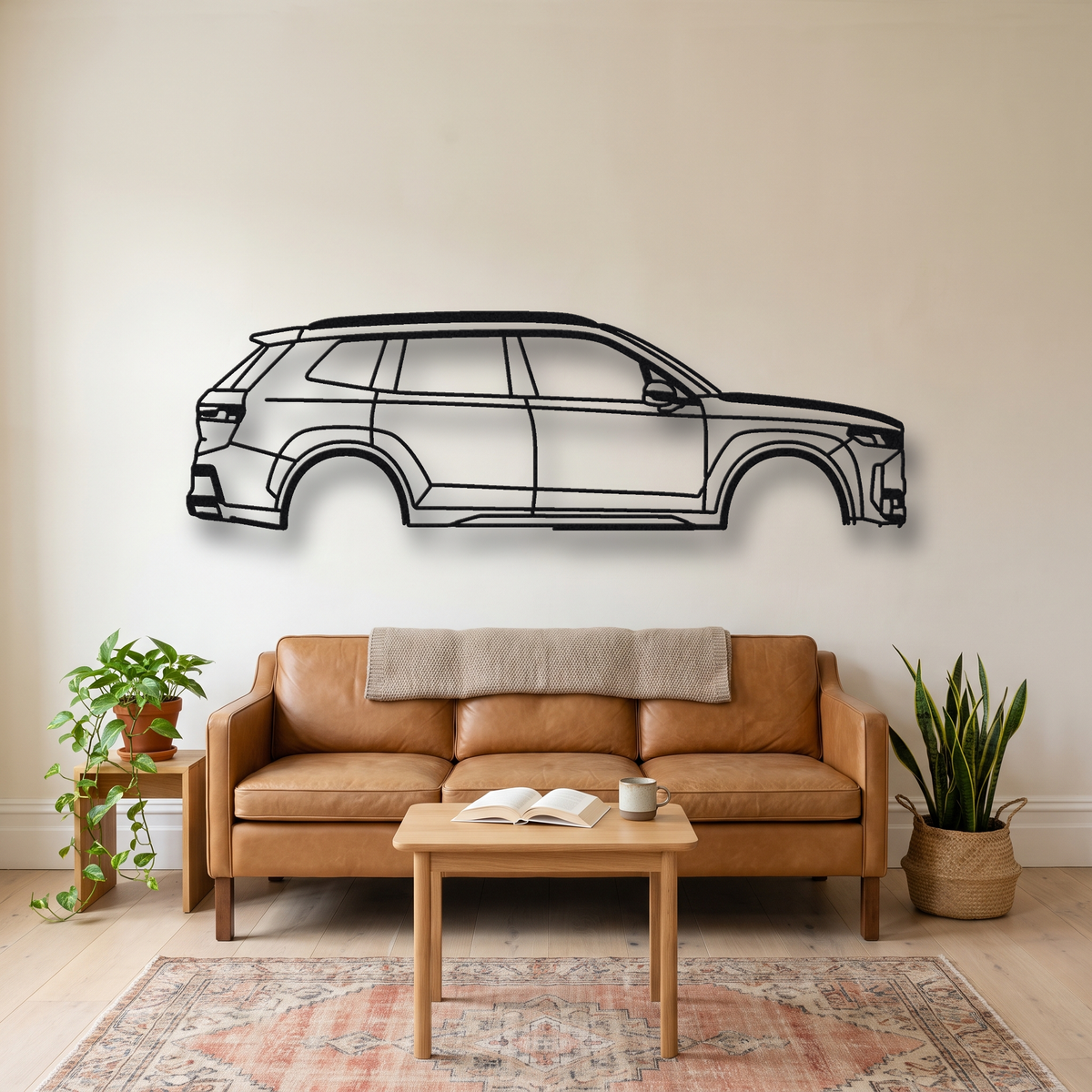 2022- BMW i4 M50 / iX M60 G26/I20 metal wall art silhouette, front view on wall