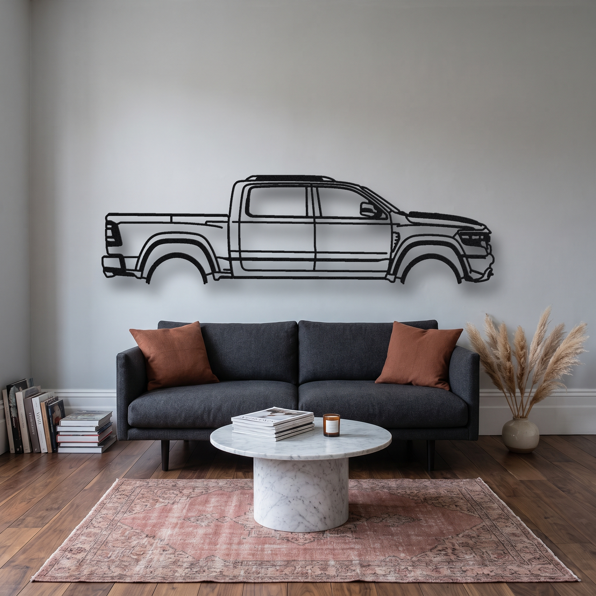 2024 Ram 1500 TRX Final Edition DT metal wall art silhouette, front view on wall